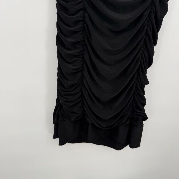 Taboo 90s Y2k Black Ruched Lace One Shoulder Vintage Mini Formal Dress XL - Picture 3 of 13